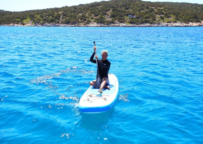 A woman on the SUP